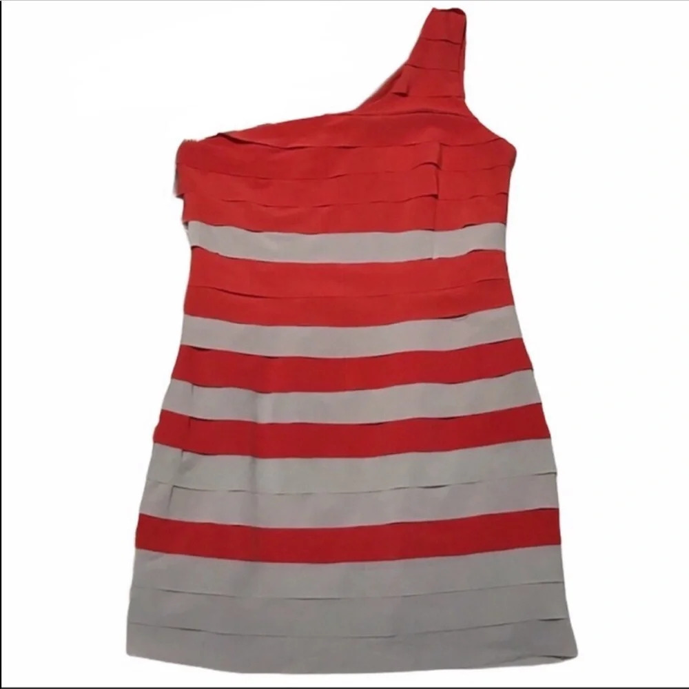 C. Luce Layered One Shoulder Ruffle Dress Size L